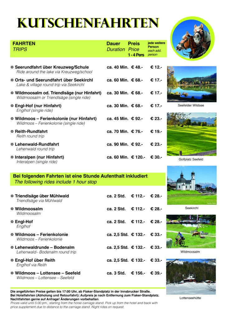 Price list 2021 -2022